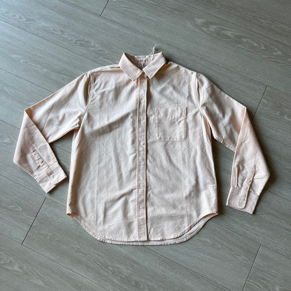 Everlane Organic Cotton Oxford Shirt Womens Size 2 Apricot - Picture 2 of 15